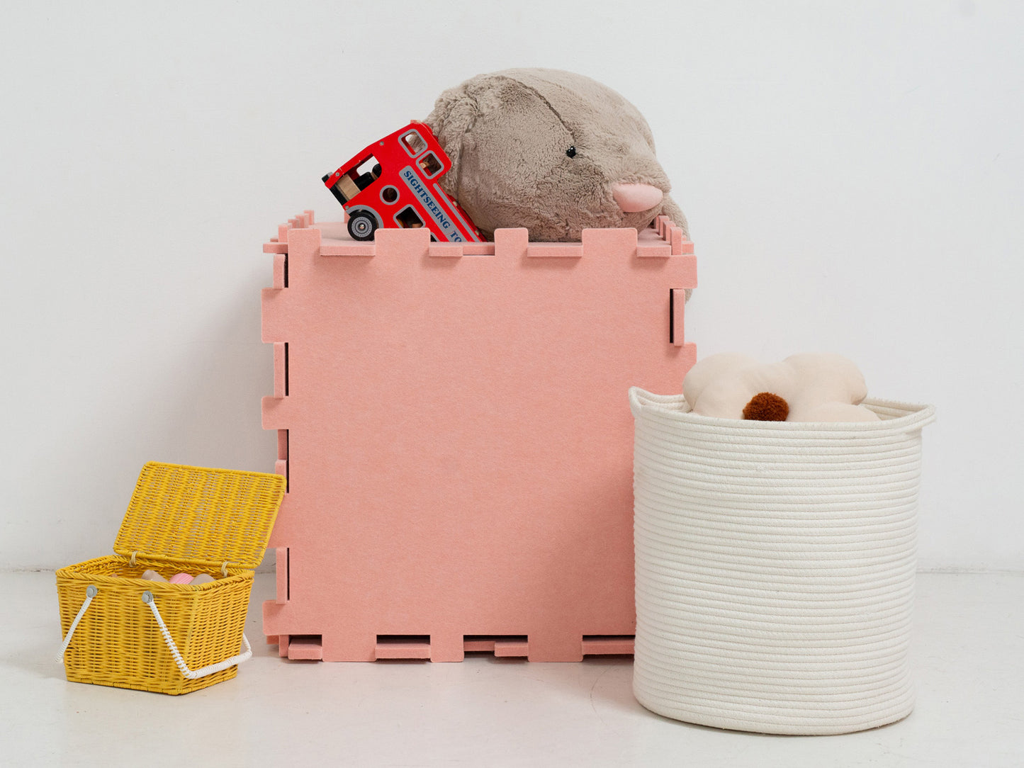 Pink Fuzzy Forts Toy Box, Both storage and fun fort toy