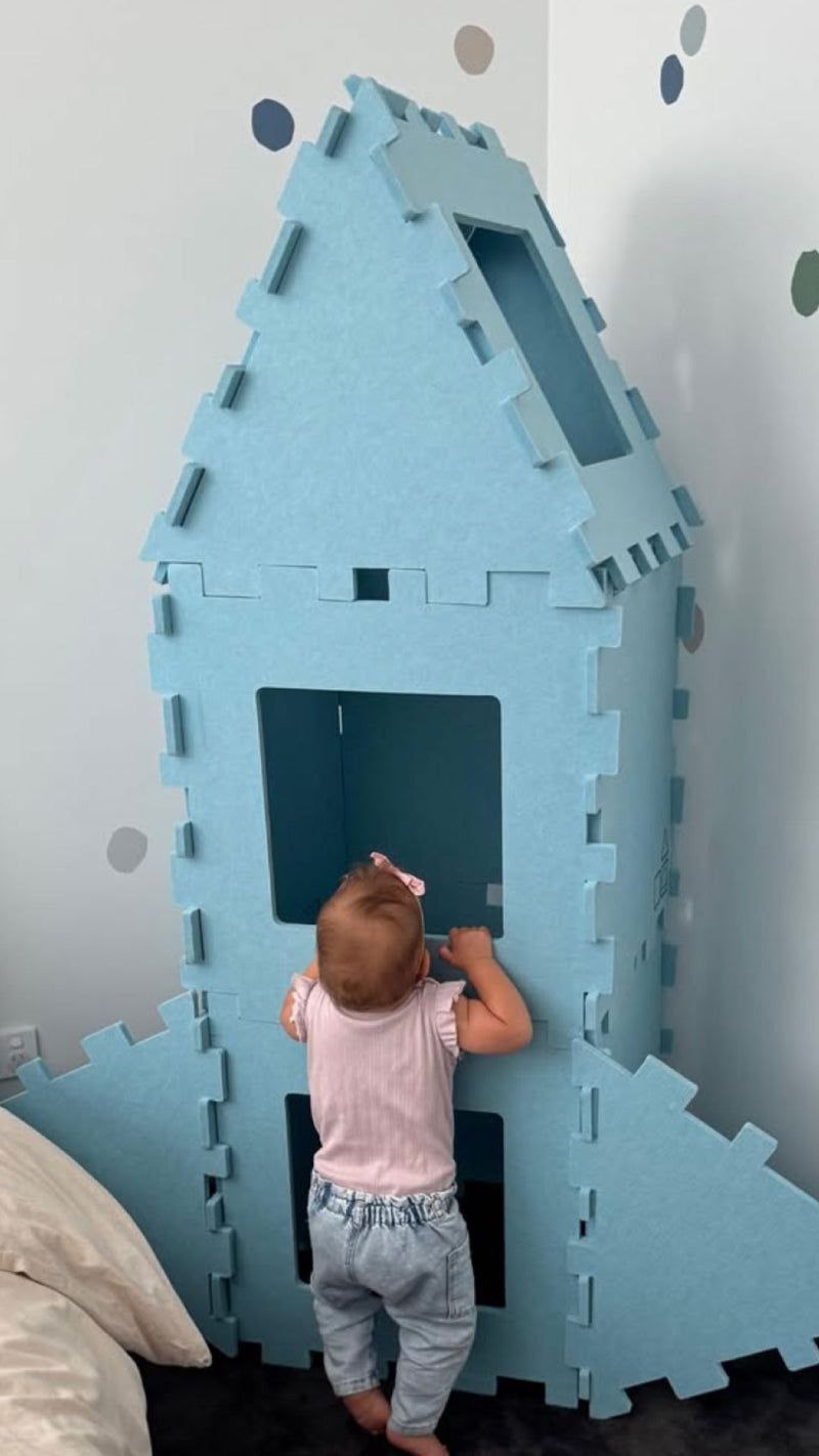 Flamingo fort in a bedroom